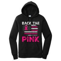 Back The Pink Ribbon Flag Breast Cancer Warrior Women's Pullover Hoodie