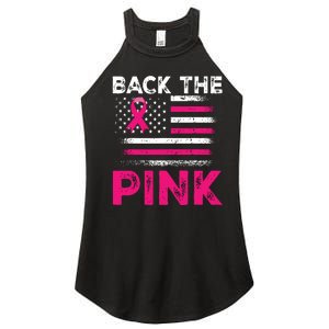 Back The Pink Ribbon Flag Breast Cancer Warrior Women's Perfect Tri Rocker Tank