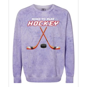 Born To Play Hockey Colorblast Crewneck Sweatshirt