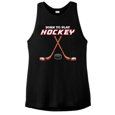 Born To Play Hockey Ladies PosiCharge Tri-Blend Wicking Tank