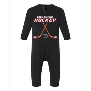 Born To Play Hockey Infant Fleece One Piece