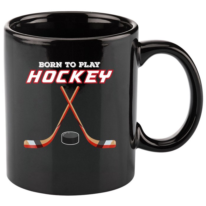 Born To Play Hockey 11oz C Handle Ceramic Mug
