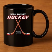 Born To Play Hockey 11oz C Handle Ceramic Mug