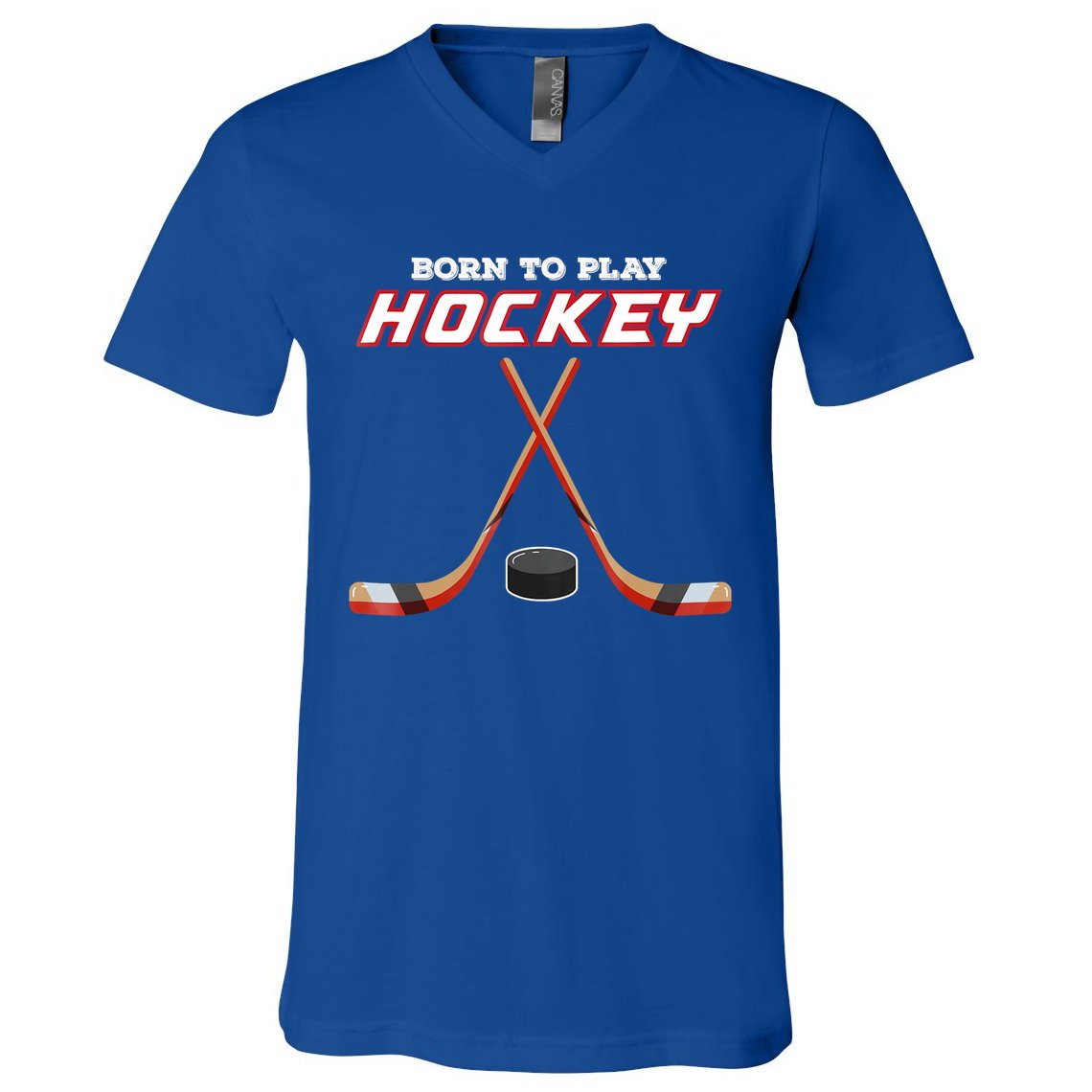 Born To Play Hockey V-Neck T-Shirt