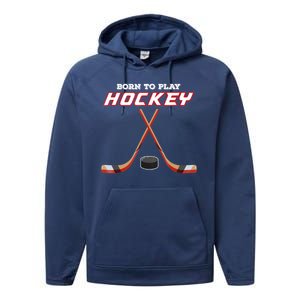 Born To Play Hockey Performance Fleece Hoodie