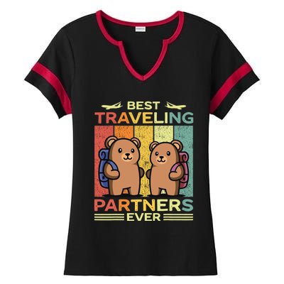 Best Traveling Partners Ever Travel Bear Traveling Couples Ladies Halftime Notch Neck Tee