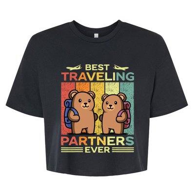 Best Traveling Partners Ever Travel Bear Traveling Couples Bella+Canvas Jersey Crop Tee