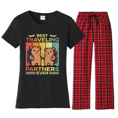 Best Traveling Partners Ever Travel Bear Traveling Couples Women's Flannel Pajama Set