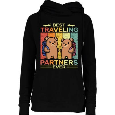 Best Traveling Partners Ever Travel Bear Traveling Couples Womens Funnel Neck Pullover Hood