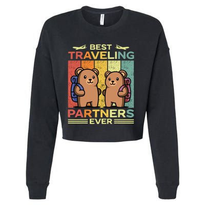 Best Traveling Partners Ever Travel Bear Traveling Couples Cropped Pullover Crew