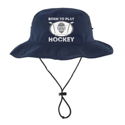 Born To Play Hockey - Funny Ice Hockey Player Gift Legacy Cool Fit Booney Bucket Hat