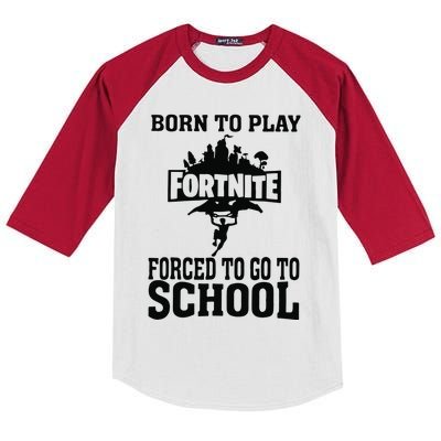 Born To Play Fort Nite Forced To Go To School Kids Colorblock Raglan Jersey