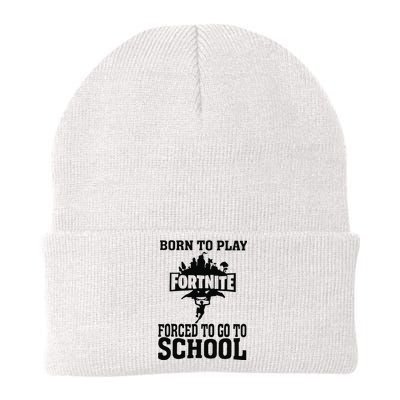 Born To Play Fort Nite Forced To Go To School Knit Cap Winter Beanie