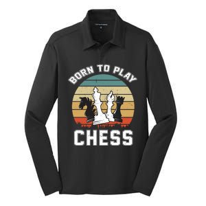 Born To Play Chess Silk Touch Performance Long Sleeve Polo