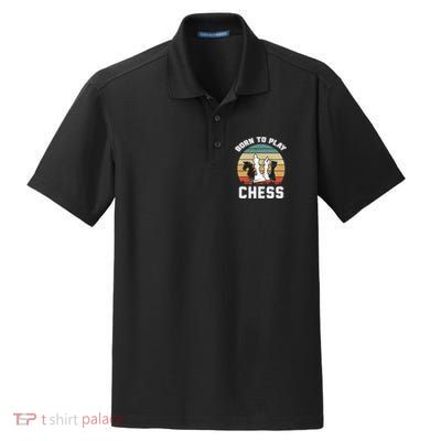 Born To Play Chess Dry Zone Grid Polo