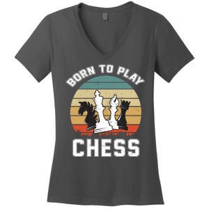 Born To Play Chess Women's V-Neck T-Shirt