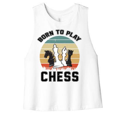 Born To Play Chess Women's Racerback Cropped Tank