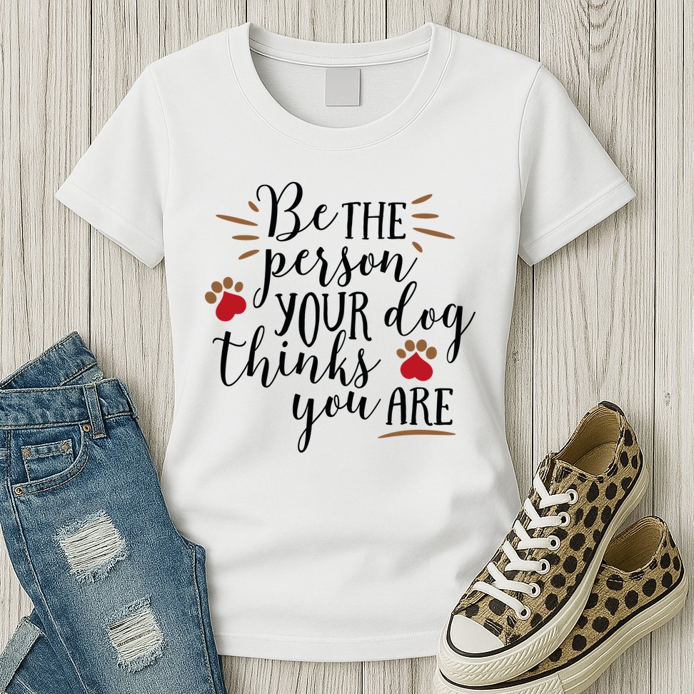 Be The Person Your Dog Thinks You Are Womens T-Shirt