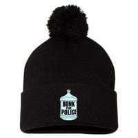 Bonk The Polic.E Funny Bonk Man Bonk The Pom Pom 12in Knit Beanie