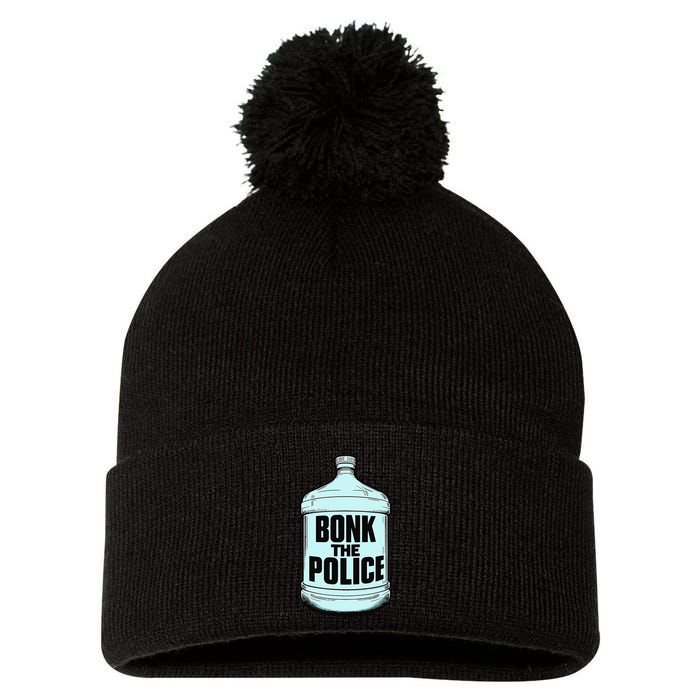 Bonk The Polic.E Funny Bonk Man Bonk The Pom Pom 12in Knit Beanie