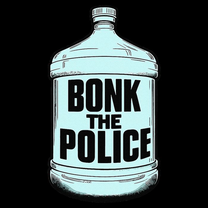 Bonk The Polic.E Funny Bonk Man Bonk The Pom Pom 12in Knit Beanie