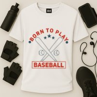 Born To Play Baseball Cooling Performance Crew T-Shirt