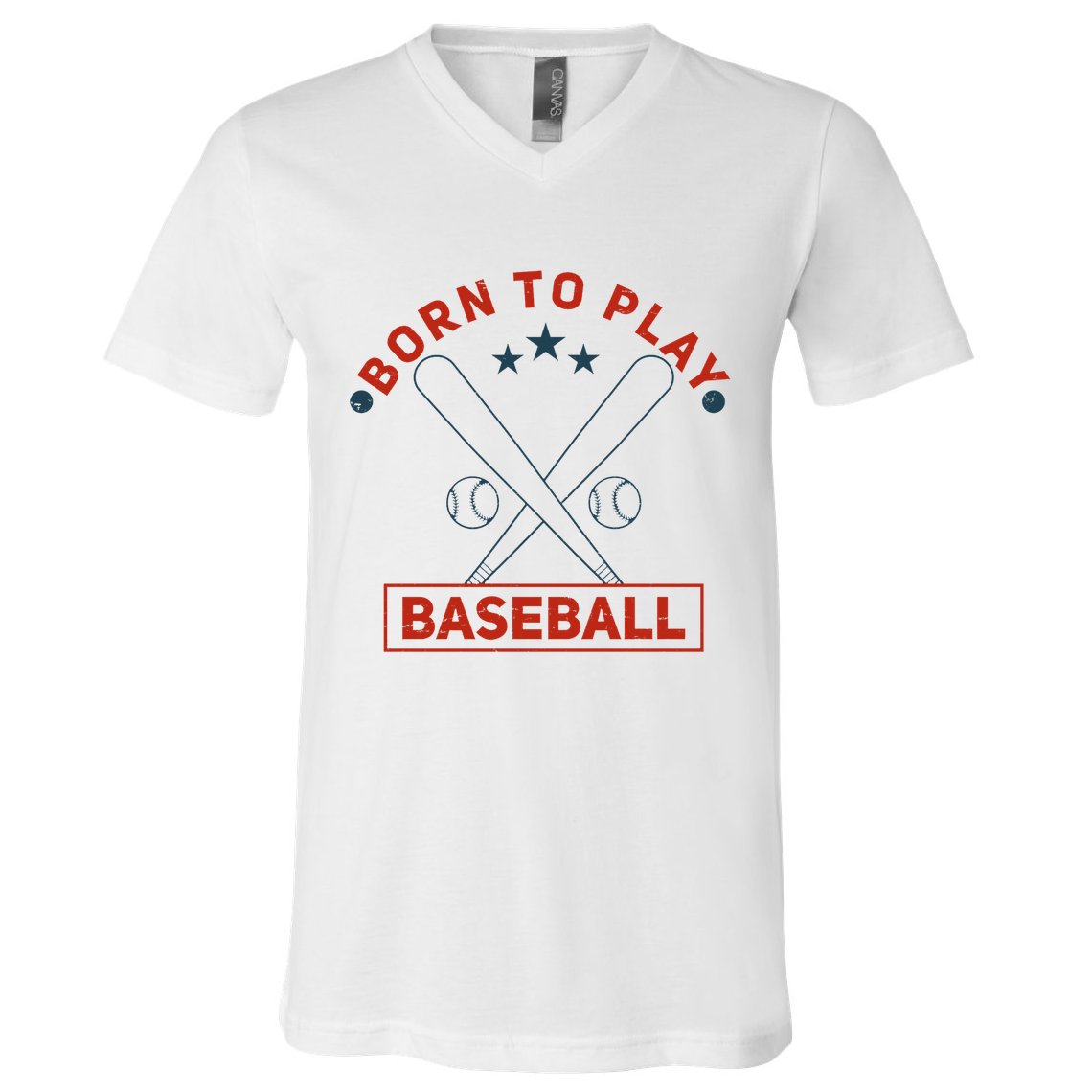 Born To Play Baseball V-Neck T-Shirt