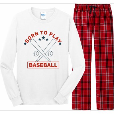 Born To Play Baseball Long Sleeve Pajama Set