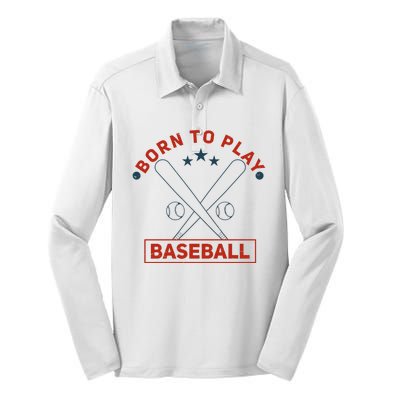 Born To Play Baseball Silk Touch Performance Long Sleeve Polo