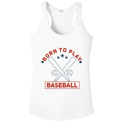 Born To Play Baseball Ladies PosiCharge Competitor Racerback Tank