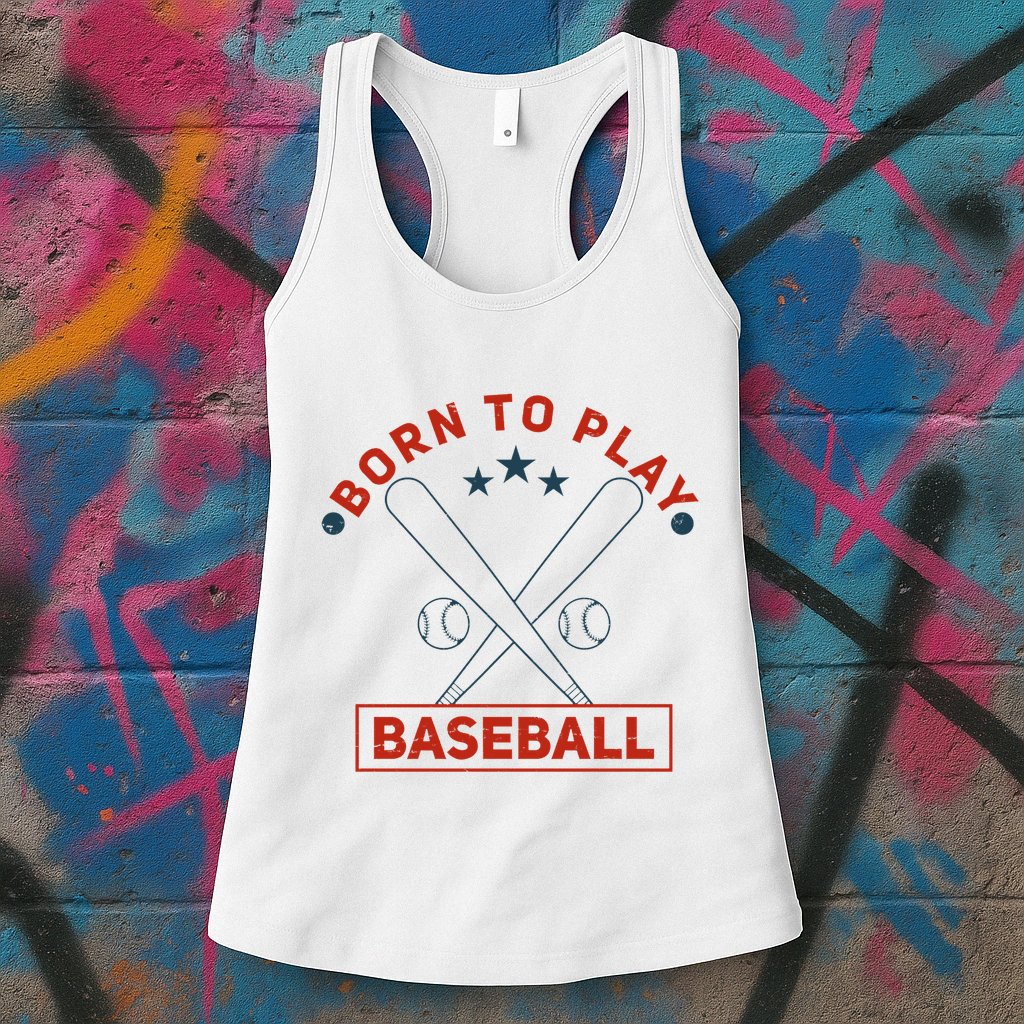 Born To Play Baseball Womens Tank Top