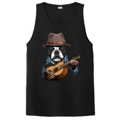 Boston Terrier Playing Guitar Pet Dog Lover Guitar Player PosiCharge Competitor Tank