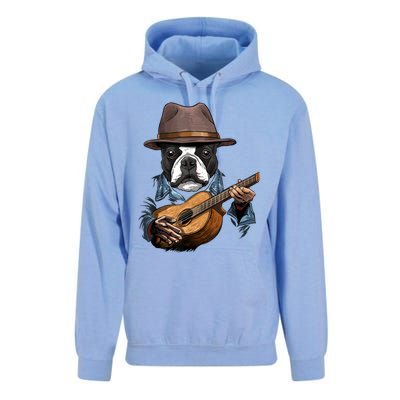 Boston Terrier Playing Guitar Pet Dog Lover Guitar Player Unisex Surf Hoodie