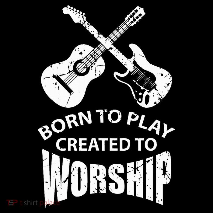 Born To Play Created To Worship Religious Guitar Player Tall T-Shirt