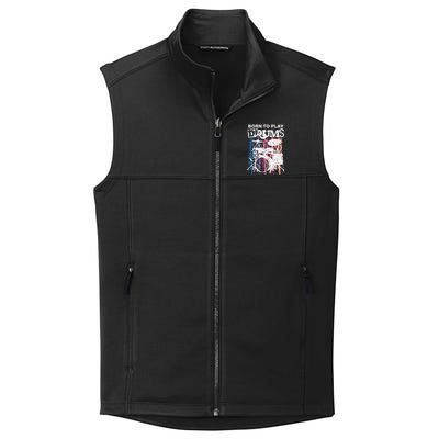 Born To Play Drums Drumming Rock Music Band Drummer Gift Collective Smooth Fleece Vest