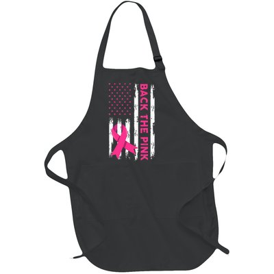 Back The Pink Breast Cancer Awareness Full-Length Apron With Pockets