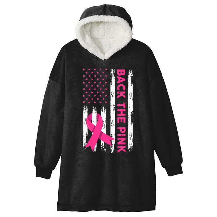 Back The Pink Breast Cancer Awareness Hooded Wearable Blanket