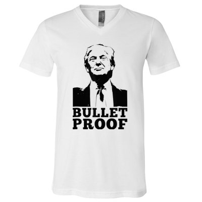 Bulletproof Trump President Bulletproof Trump V-Neck T-Shirt