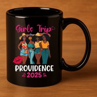 Black Trip Providence 2025 Vacation Matching 11oz C Handle Ceramic Mug