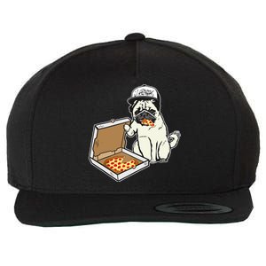 Babu The Pug Dog Eating Pizza, Justin Ashar Snapback Wool Snapback Cap