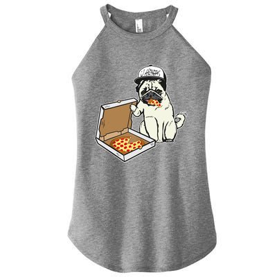 Babu The Pug Dog Eating Pizza, Justin Ashar Snapback Women’s Perfect Tri Rocker Tank