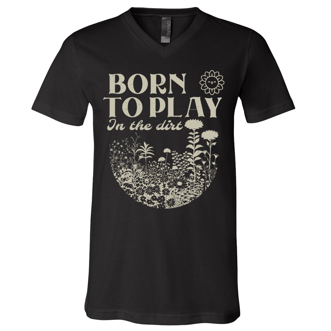 born to play in the dirt  V-Neck T-Shirt