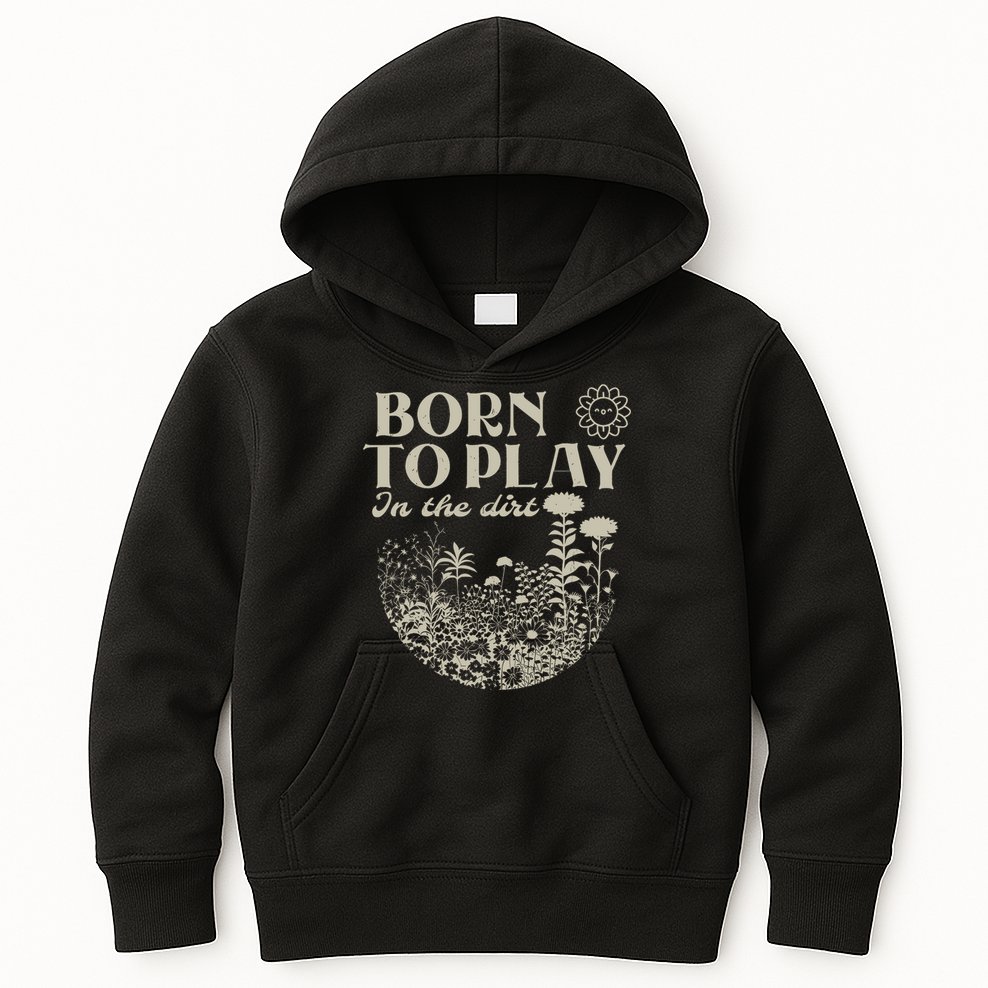 born to play in the dirt  Kids Hoodie