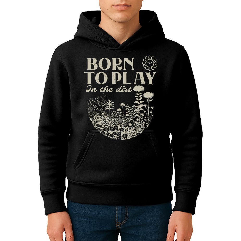 born to play in the dirt  Kids Hoodie