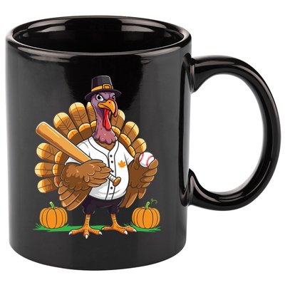 Baseball Turkey Pilgrim Thanksgiving Pumpkin Meaningful Gift 11oz C Handle Ceramic Mug