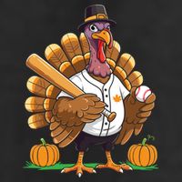 Baseball Turkey Pilgrim Thanksgiving Pumpkin Meaningful Gift Beanie