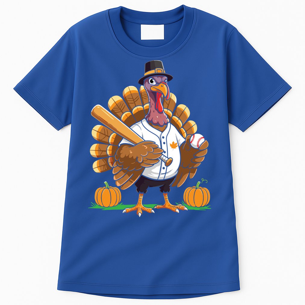 Baseball Turkey Pilgrim Thanksgiving Pumpkin Meaningful Gift Tall T-Shirt