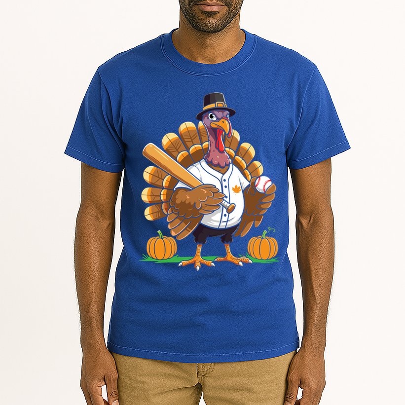 Baseball Turkey Pilgrim Thanksgiving Pumpkin Meaningful Gift Tall T-Shirt
