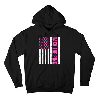 Back The Pink Breast Cancer Awareness Flag Hoodie