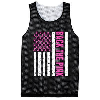 Back The Pink Breast Cancer Awareness Flag Mesh Reversible Basketball Jersey Tank